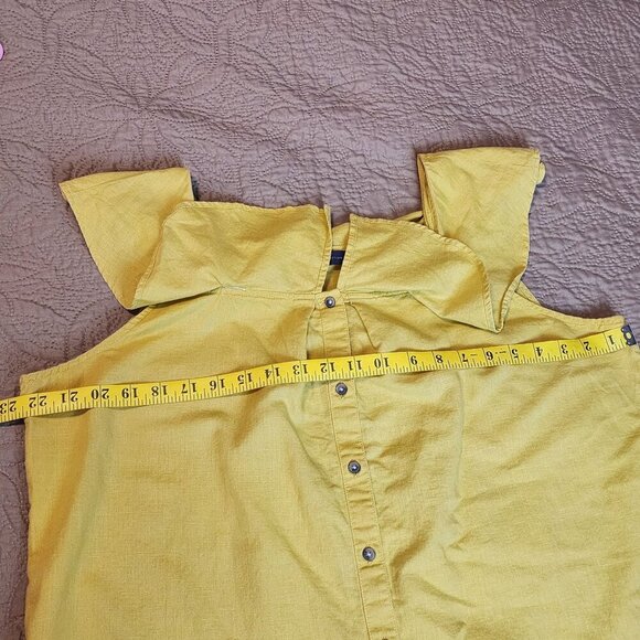 M&S Marks and Spencer linen blend summer top US sz 14 women yellow - Picture 11 of 12